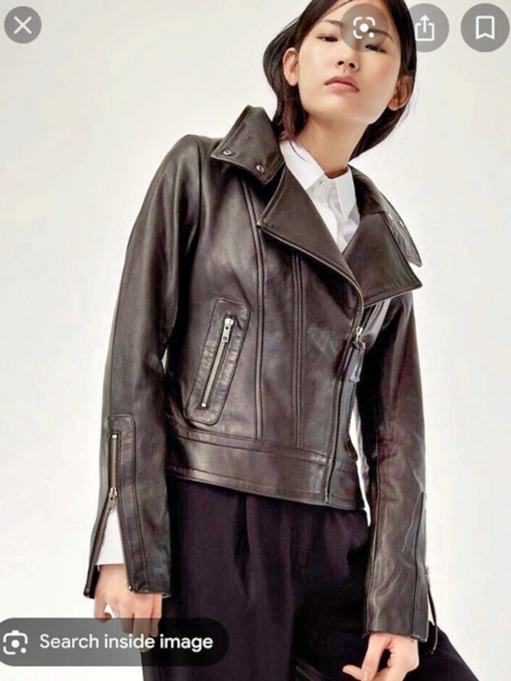 Aritzia Black Genuine Leather Moto Jacket Size Small - Mackage
